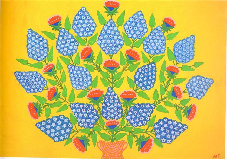 ukraine-blooming-1979. maria prymachenko- inspirations- la vie moderne- textile-gironde